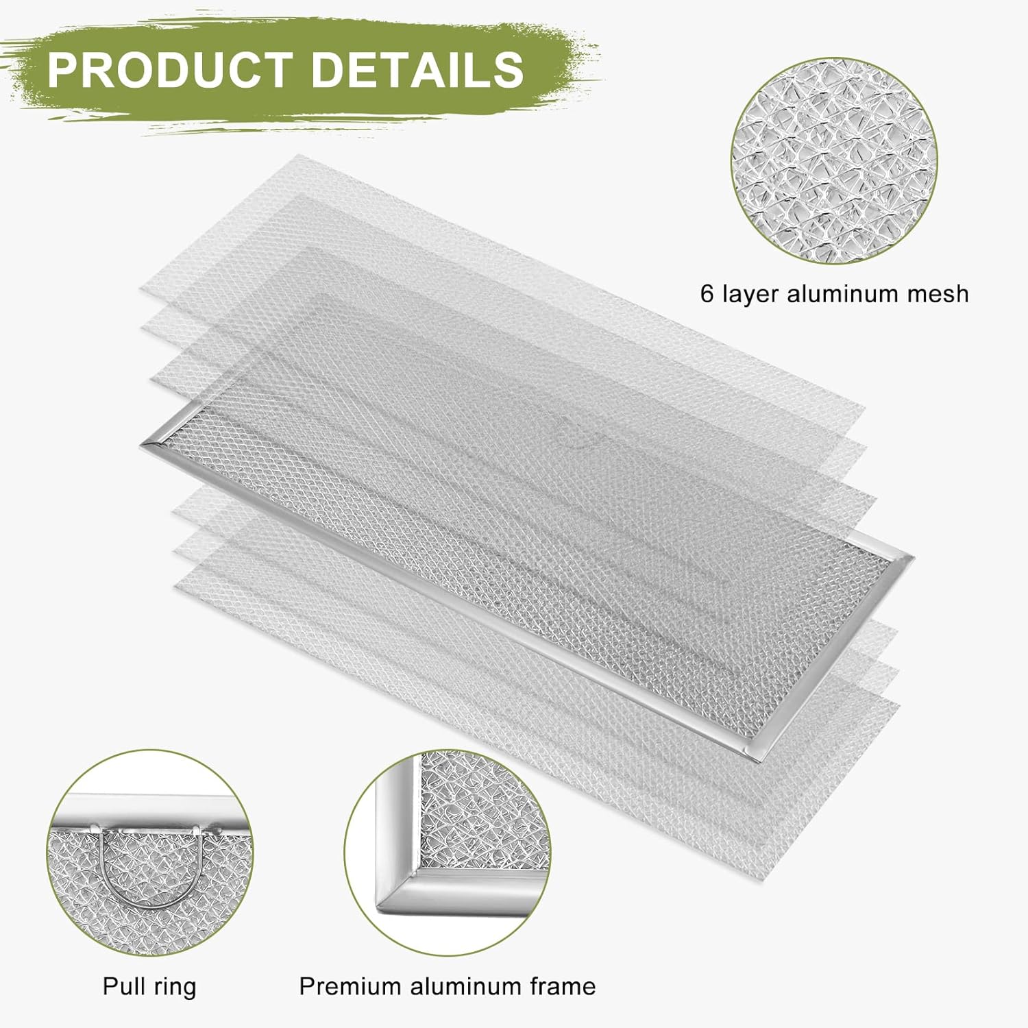 15-5/8” x 6-3/8“ Aluminum Mesh Grease Filter 2-Pack Y741