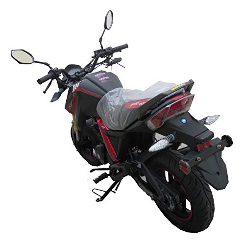150cc Gas Motorcycle Moped Scooter Street Motorcycle Bike（Black/Red） R111002