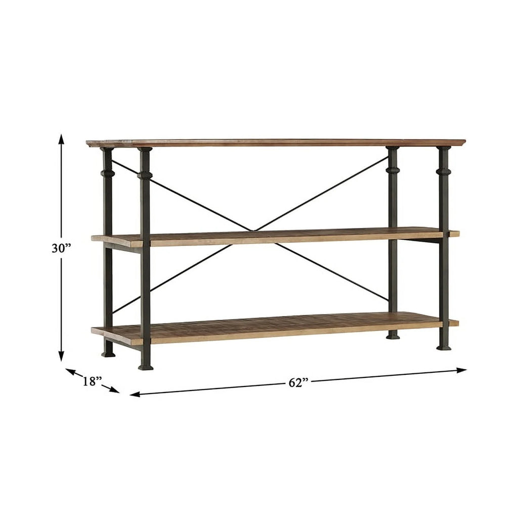 Black Wood Metal Sofa Table TV Stand Console Unit D25530