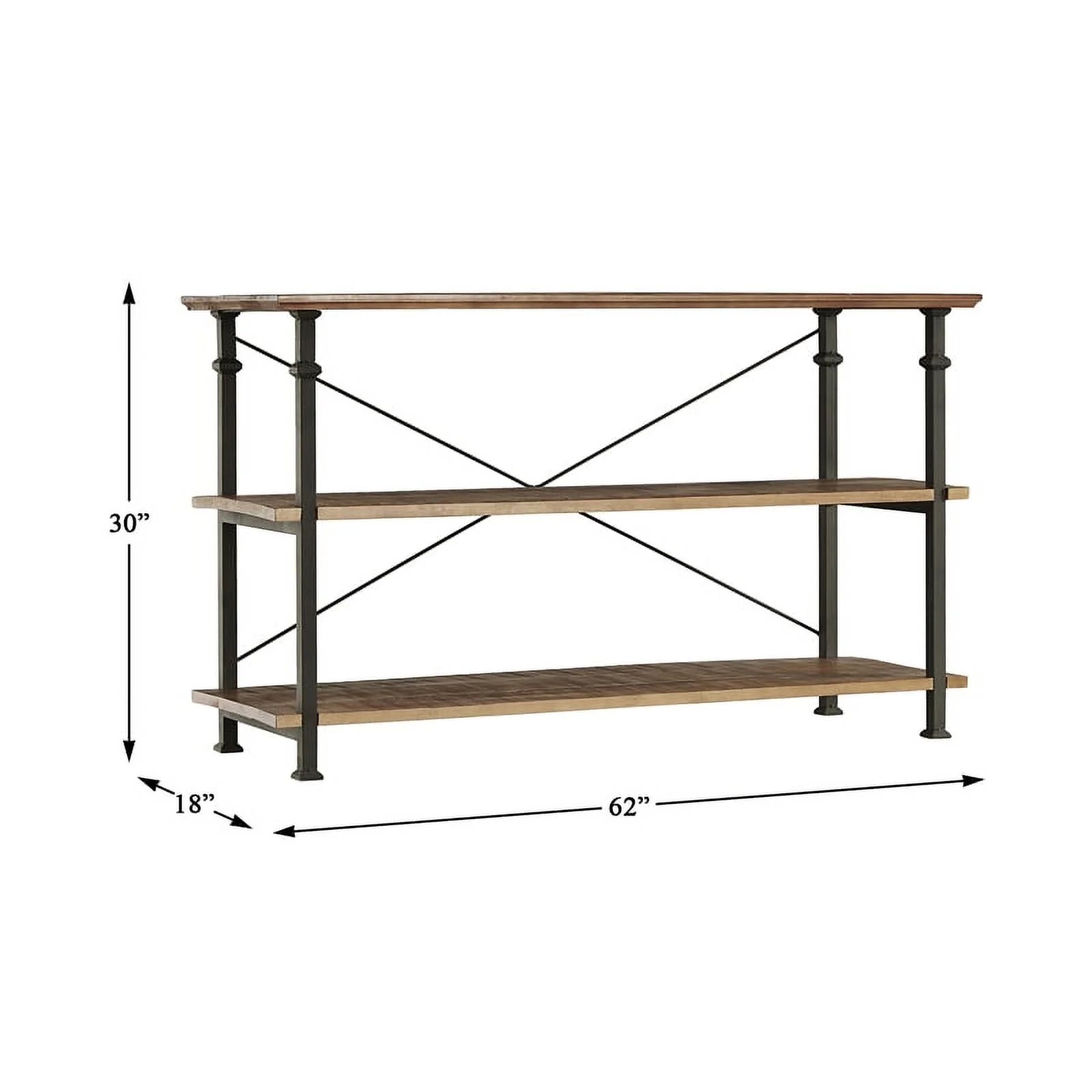 Black Wood Metal Sofa Table TV Stand Console Unit D25530