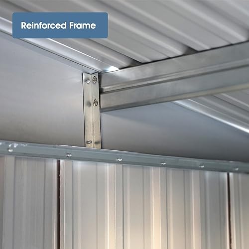 8 x 6 FT Outdoor Metal Storage Shed, Dark Gray S4171