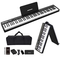 White 88 Key Folding Electric Piano with Bluetooth MIDI D498