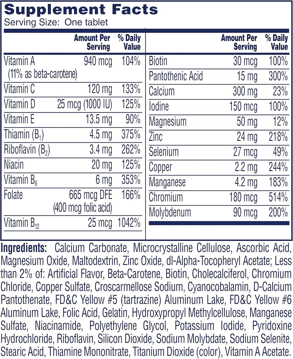Women’s 50+ Multivitamins Tablet, 200 Count G5481