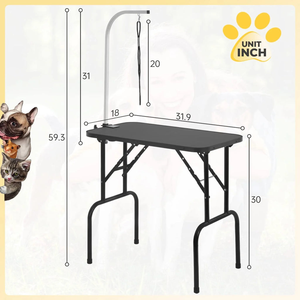32in Foldable Adjustable Pet Grooming Table W951797
