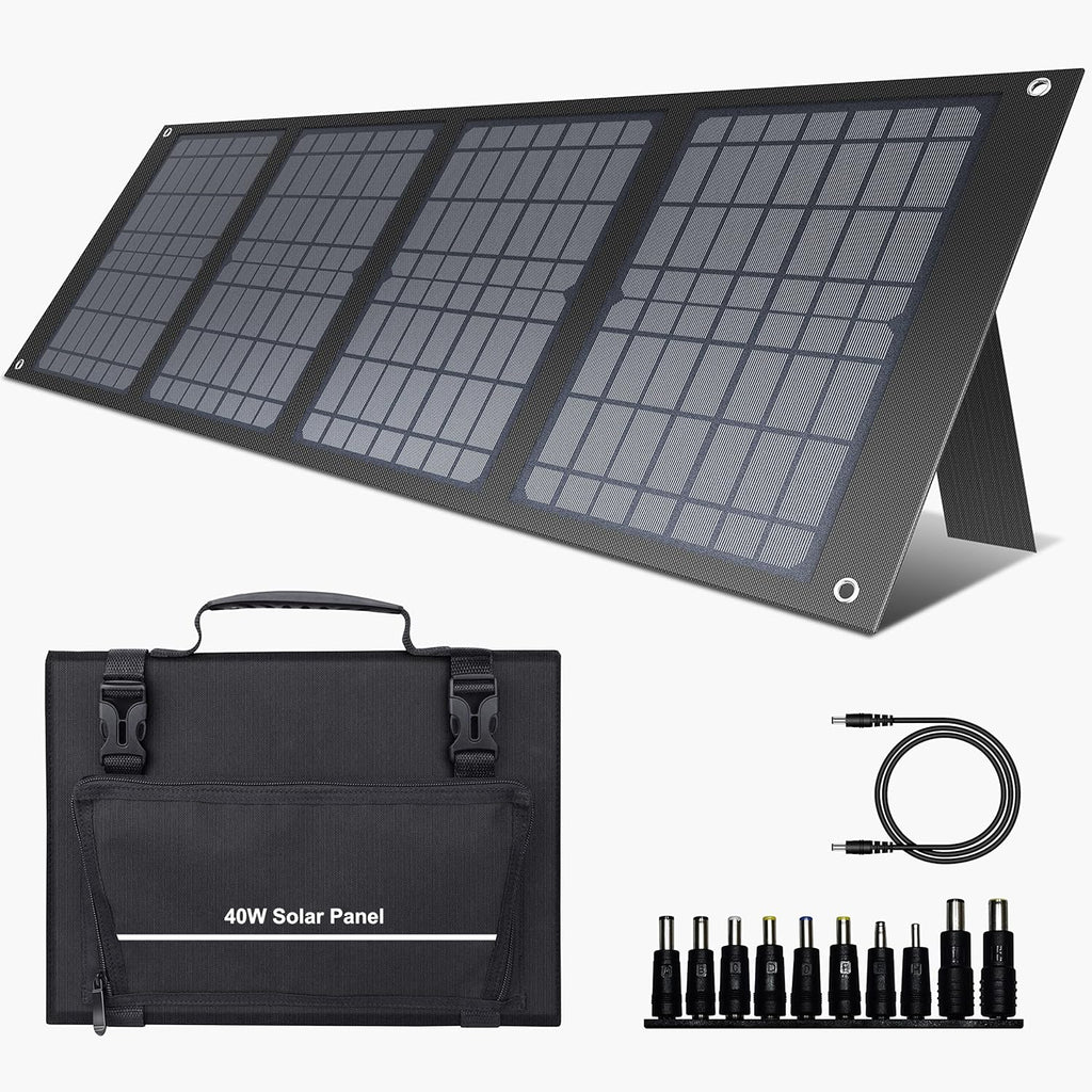 300W Portable Solar Generator with 40W Solar Panel, 296Wh 80000mAh Lithium Battery P958855