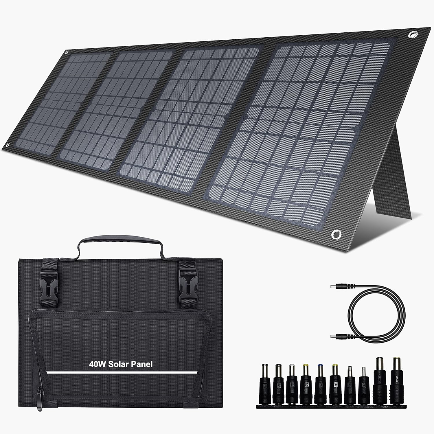 300W Portable Solar Generator with 40W Solar Panel, 296Wh 80000mAh Lithium Battery P958855