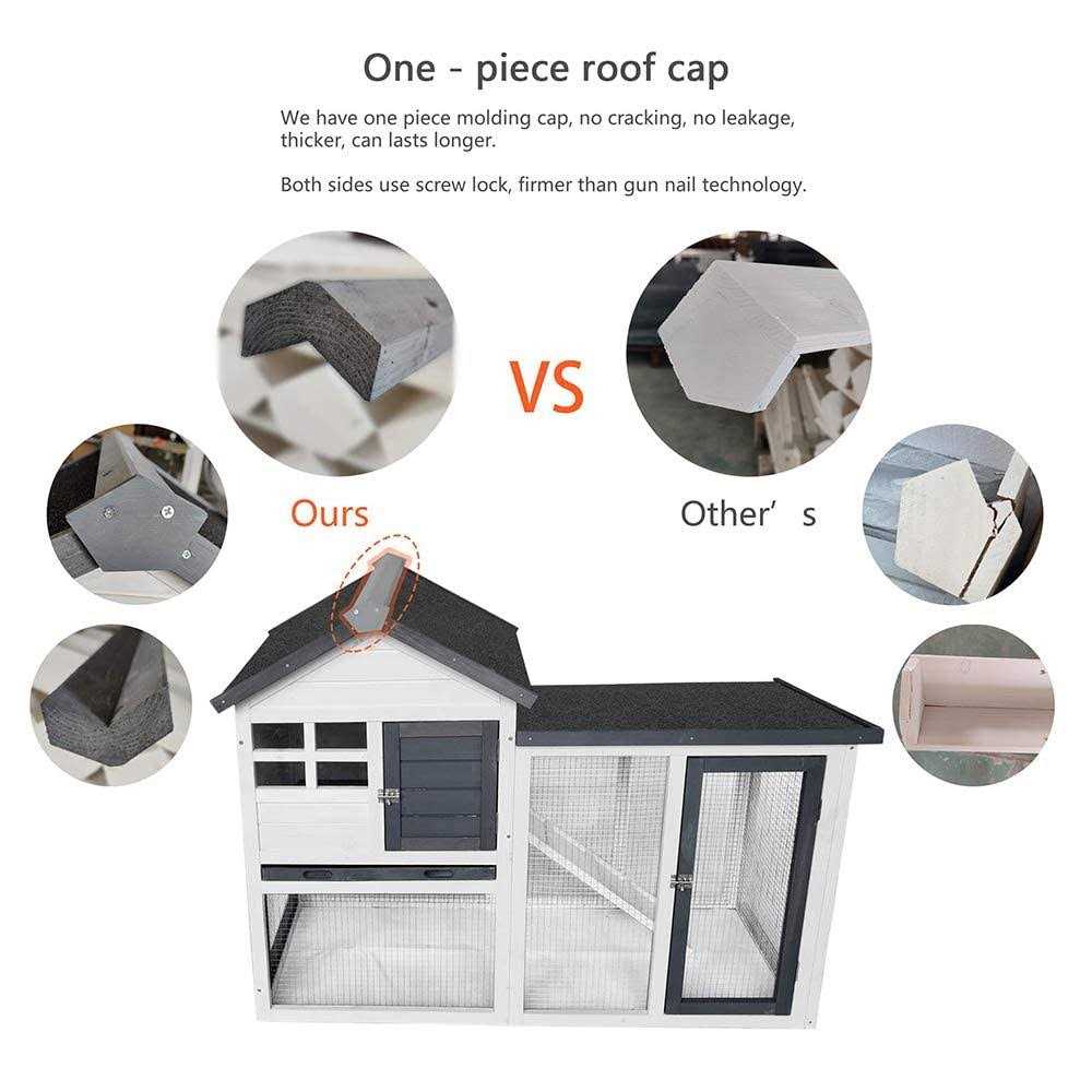 48''L Rabbit Hutch Wood Pet Cage J42851