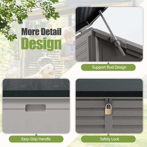 130 Gallon Waterproof Lockable Deck Box (Black) J51450