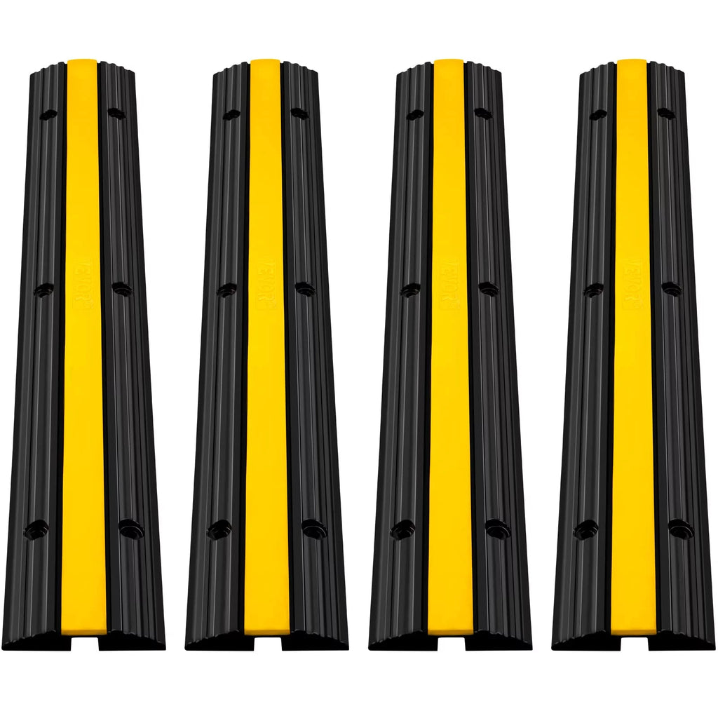 4 Pack 1-Channel Rubber Cable Protector Ramps Heavy Duty L105