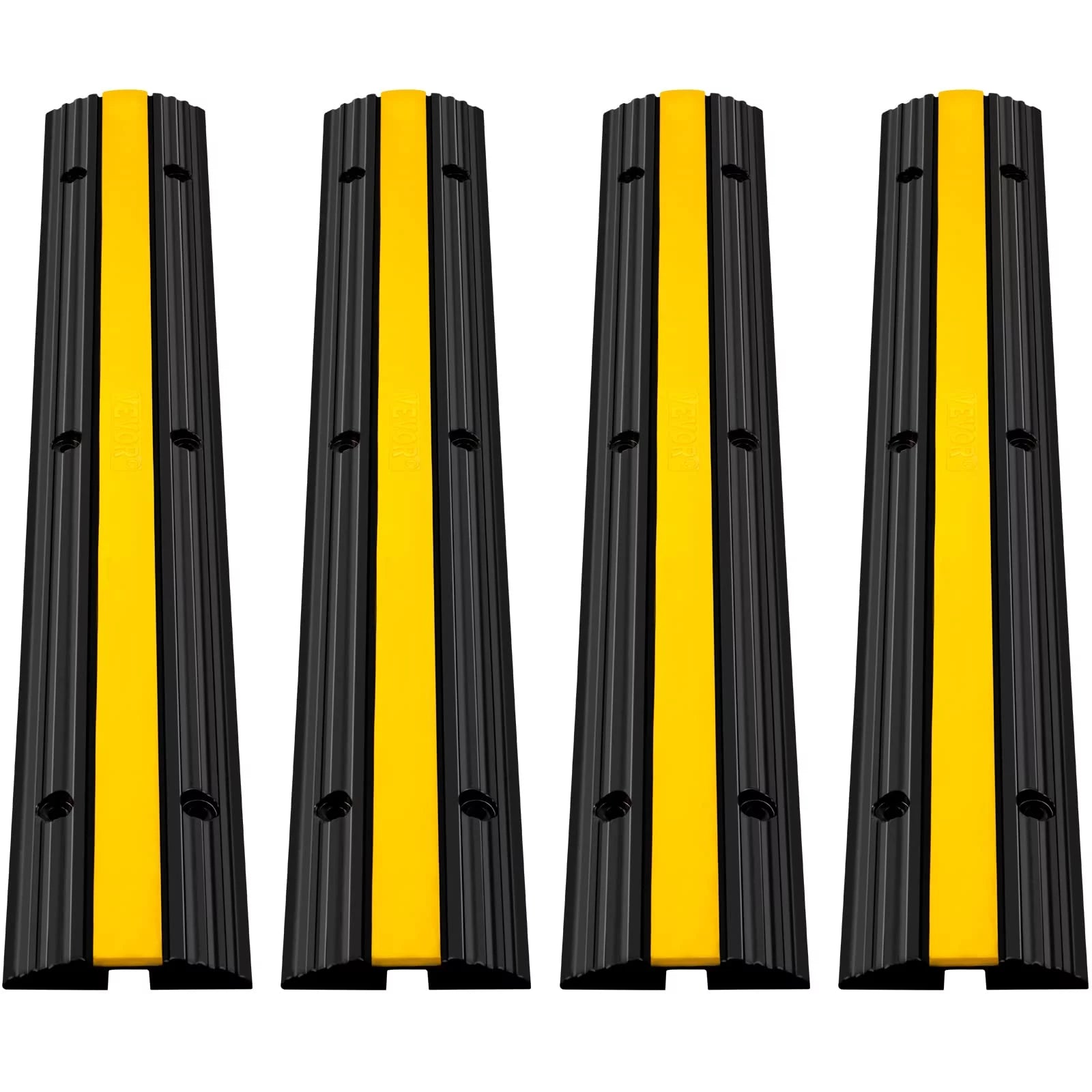 4 Pack 1-Channel Rubber Cable Protector Ramps Heavy Duty L105