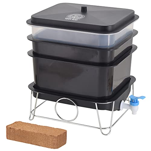 4-Tray Worm Composting Bin Kit with Coco Coir Brick V2621