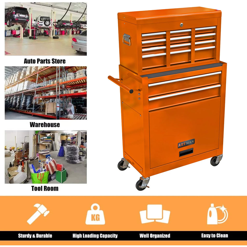 Blue 8-Drawer Rolling Tool Chest with Lock P53182