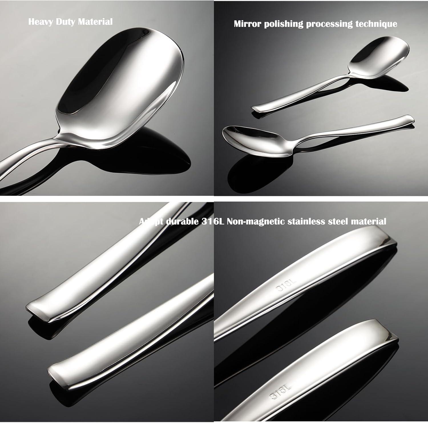 9.5 Inch 316L Stainless Steel Serving Spoon Q17892
