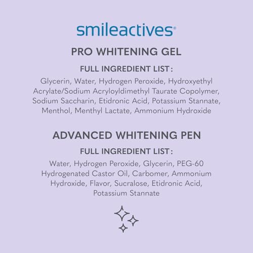 Teeth Whitening Kit with Hydrogen Peroxide, 90 Day Kit G853