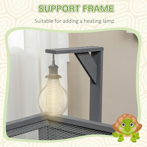 Gray Tortoise Enclosure with Shelf Storage U433612