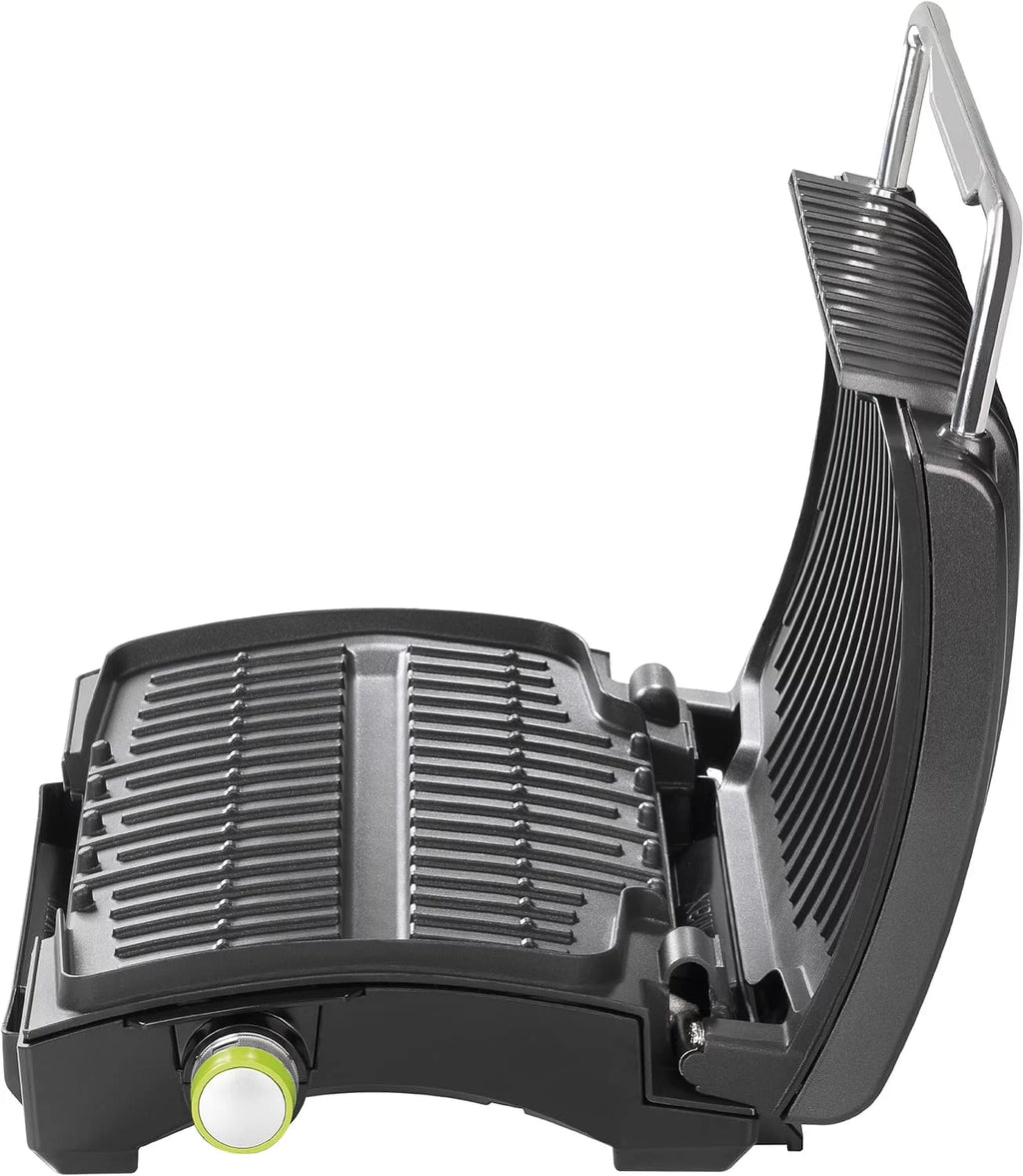 4-Burger Curved Grill With Non-Stick Plates, Silver D165