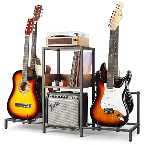 4-Tier Adjustable Guitar Stand with Shelf R5497