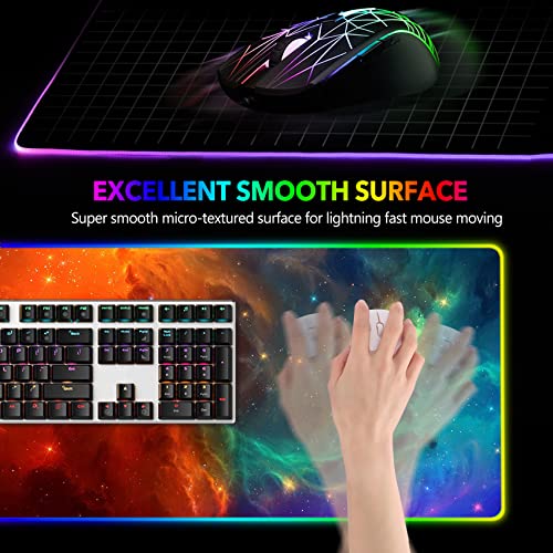 RGB Gaming Mouse Pad Large 35.4 x 15.8 inch Non-Slip Rubber Base P7913