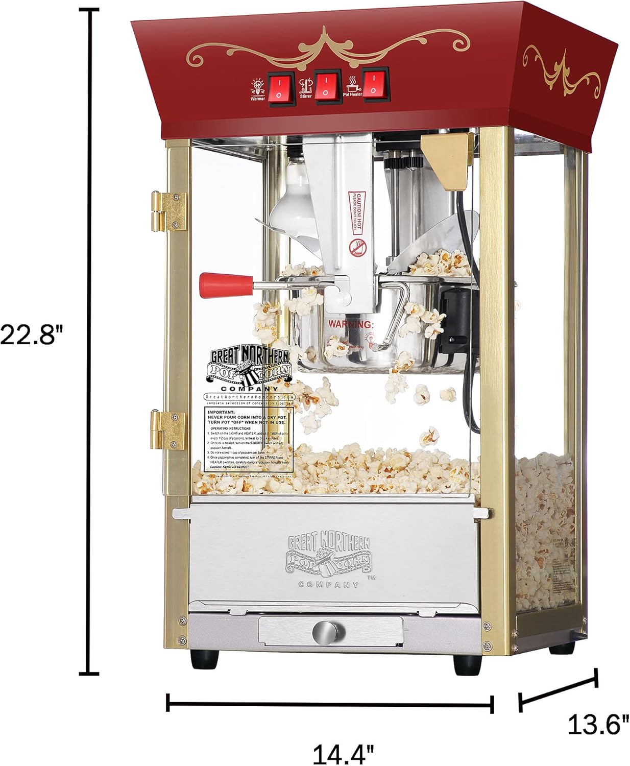 Red 8oz Popcorn Machine V219