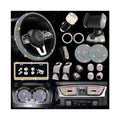 27PCS Bling Car Accessories Set with Reinestone Crystal Steering Wheel Cover U370