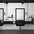 Black Wall Mount Station with Drawers Storage Cabinet H96534