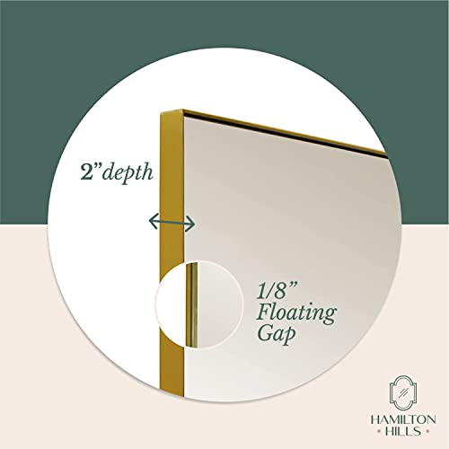 24x36 inch Gold Metal Framed Rectangular Pivot Mirror X745