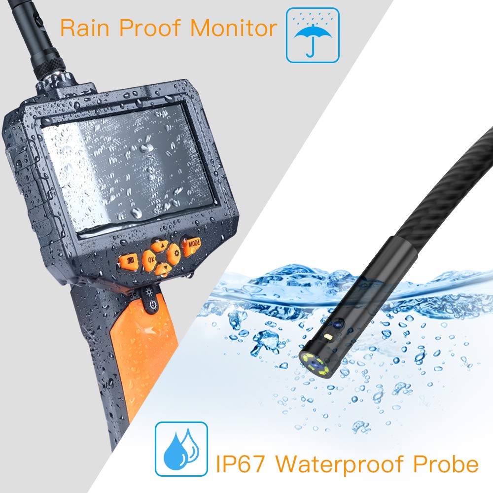 5inch IPS Dual Lens Endoscope Camera with 16.5ft Cable E3971