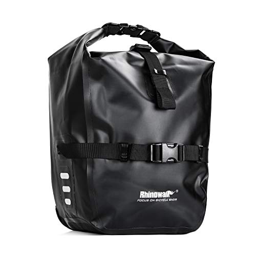 Black 20L Waterproof Bicycle Pannier Rear Seat Bag X14759