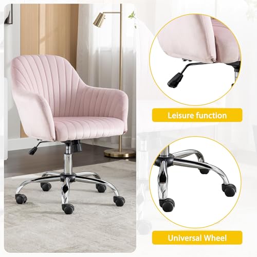 Green Velvet Swivel Rolling Vanity Desk Chair with Back and Wheels V838