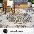 Grey Black 5'2"x7'2" Indoor Outdoor Area Rug H3214