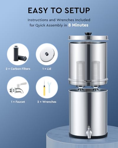 2.25 Gal Stainless Steel Gravity Water Filter System O576048