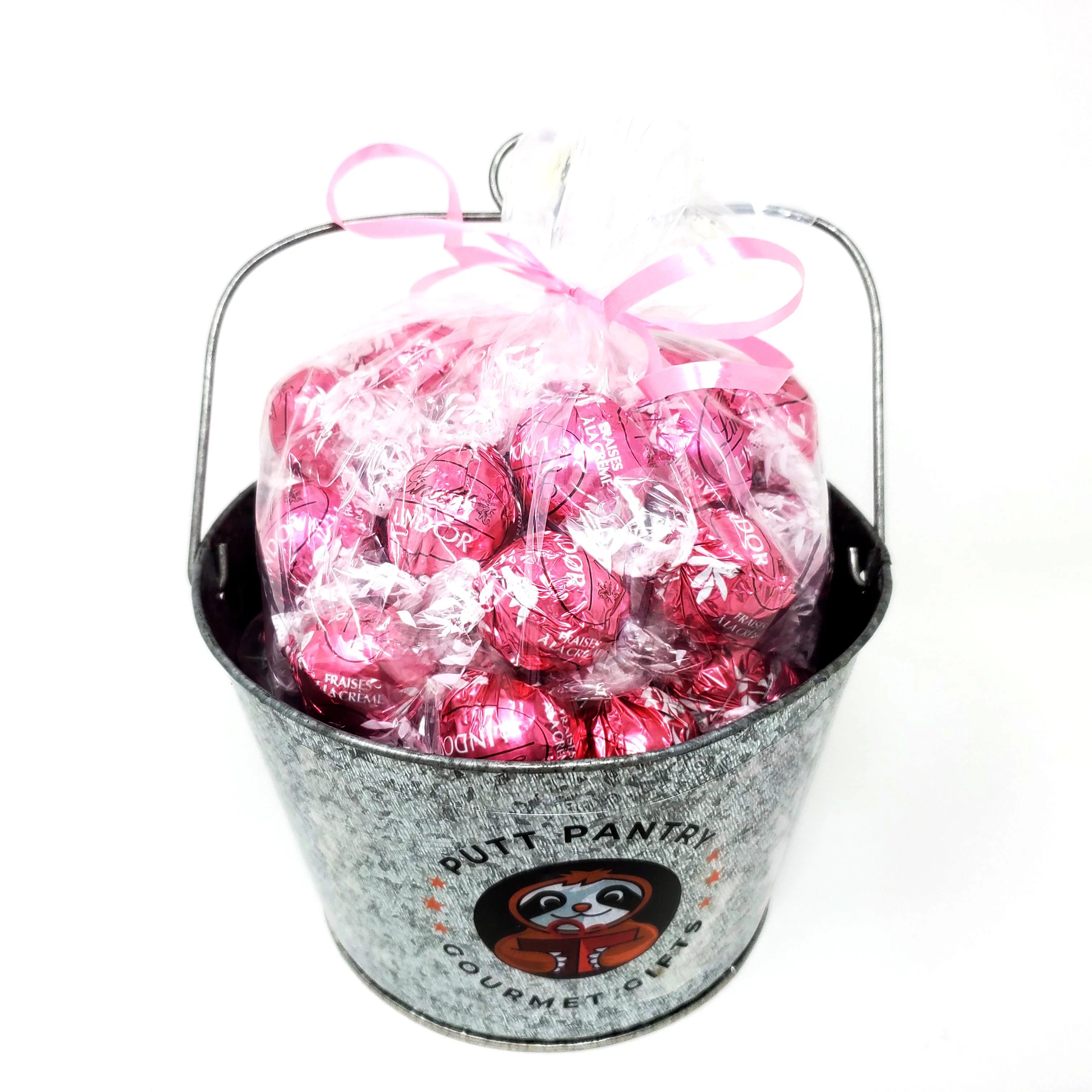 Decorative Planter with 2 lbs Strawberry Cream Candy Truffles Gift Set approx 75 pcs T86959