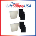2 Pack Replacement HEPA Air Purifier Filter with 8 Carbon Pre Filters D6502