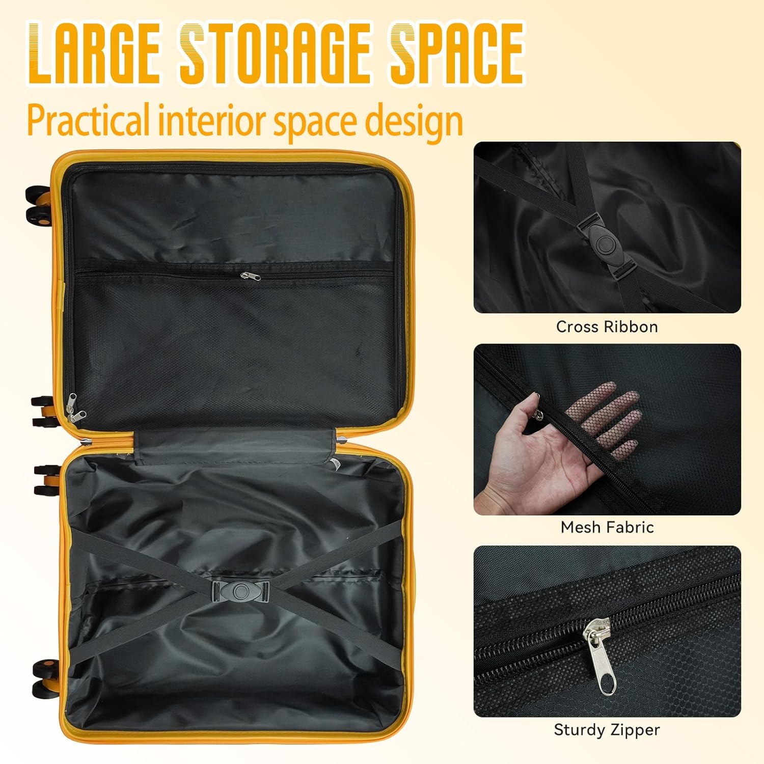 Yellow 20-Inch Lightweight Suitcase K407