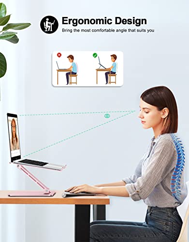 Pink Height Adjustable Aluminum Laptop Stand X637