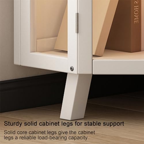 Glass Display Cabinet with White Doors B253789