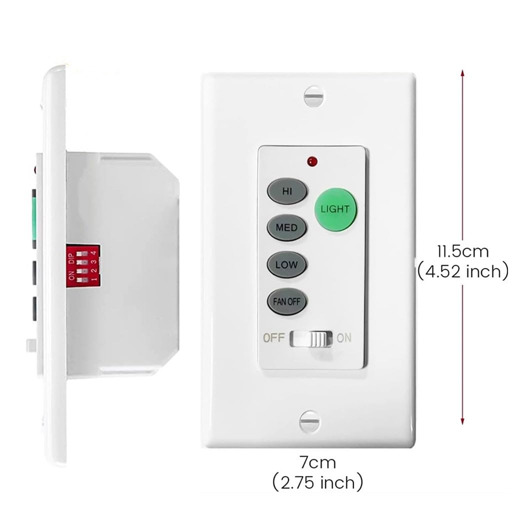 Ceiling Fan Wall Remote Control with Adjustable 3 Speed Light Dimmer F119