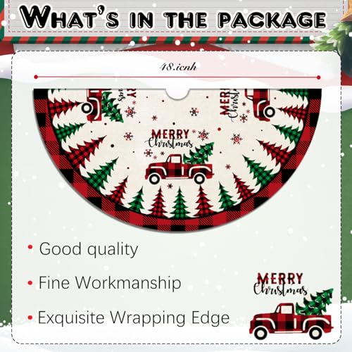 48 Inches Red Buffalo Plaid Christmas Tree Skirt Z2248