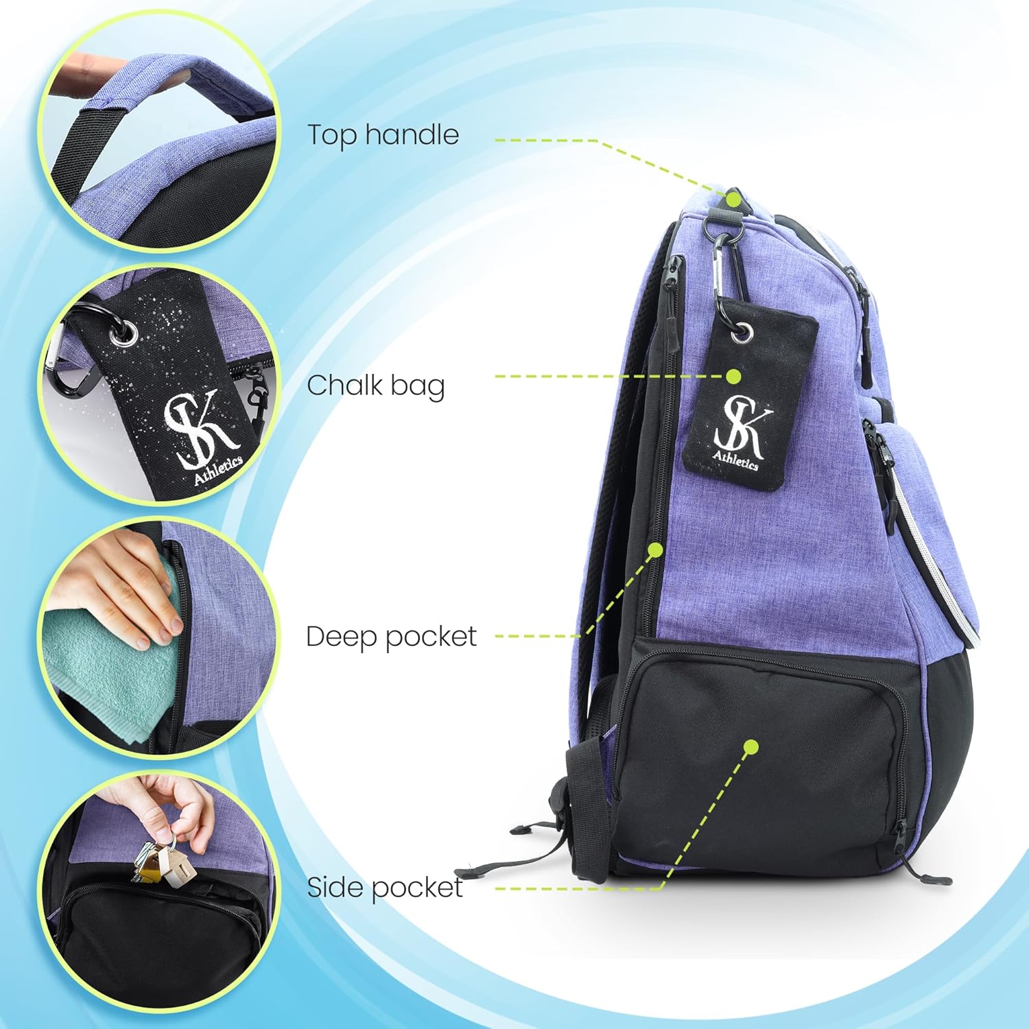 Disc Golf Backpack with Stand-Up Design and Pockets Q85690