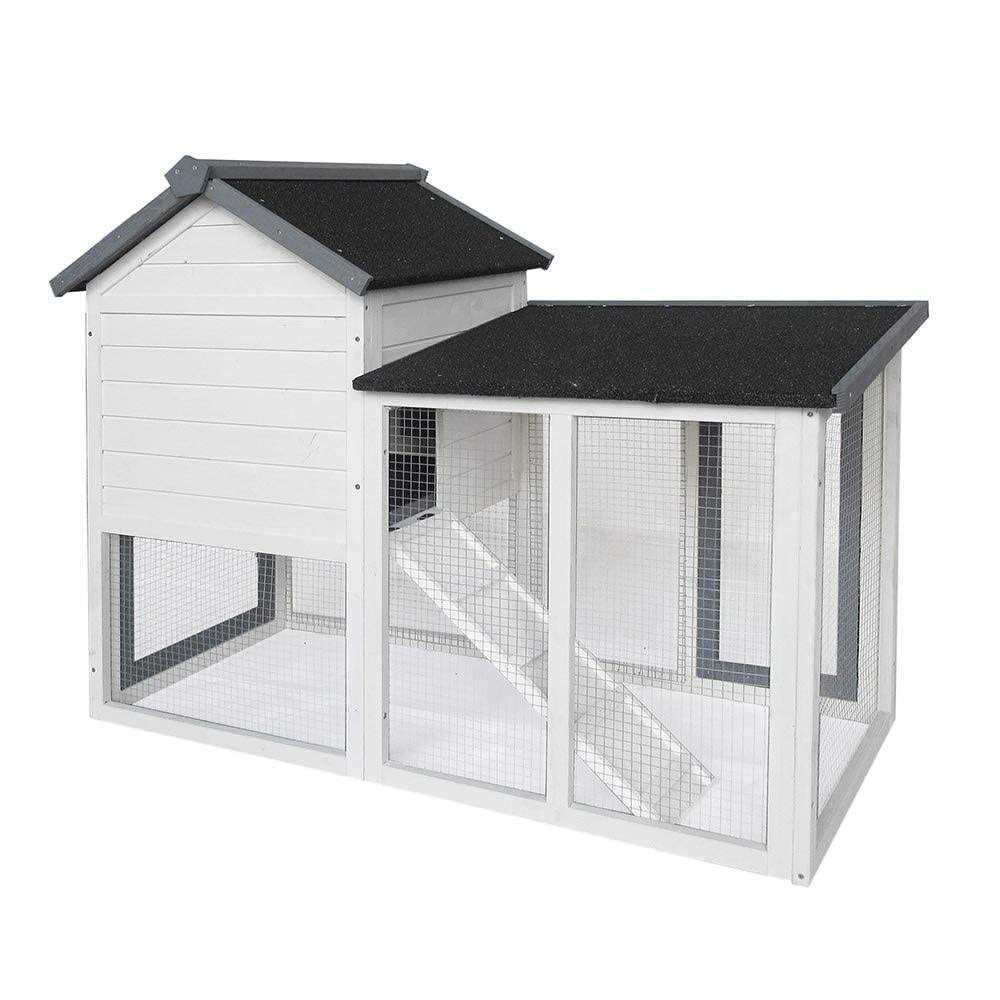 48''L Rabbit Hutch Wood Pet Cage J42851