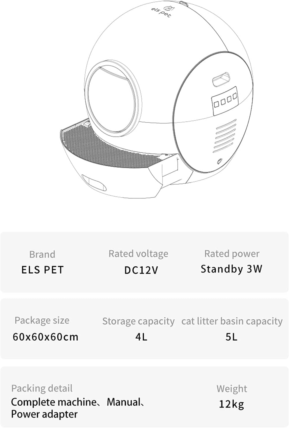 Smart Self-Cleaning Cat Litter Box with APP Control L347