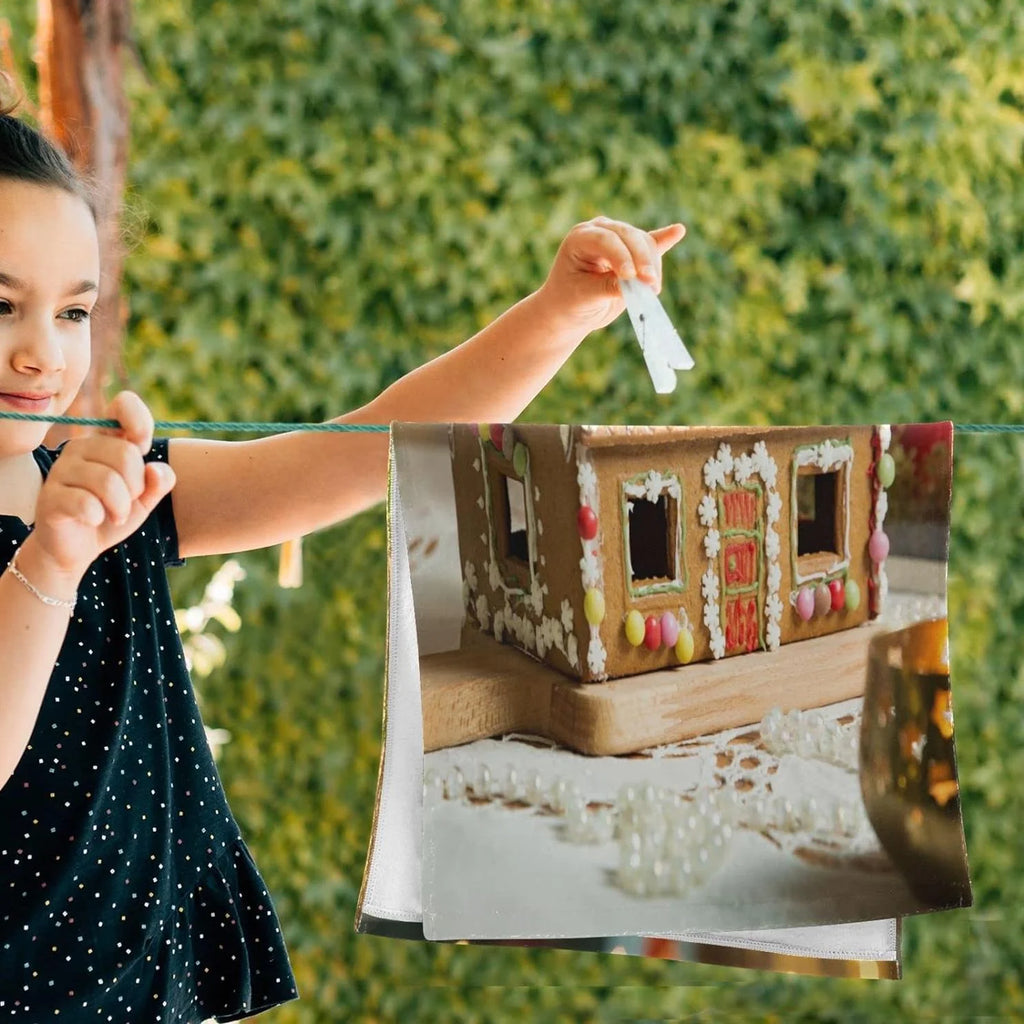 Gingerbread House Hand Towels 2 Pack, Ultra Soft Highly Absorbent Decorative Fingertip Face Towel 28x15in M345