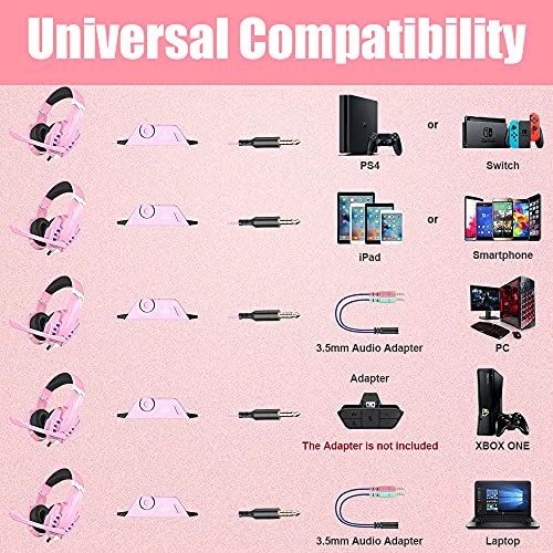 Pink Gaming Headset with Mic Z438373