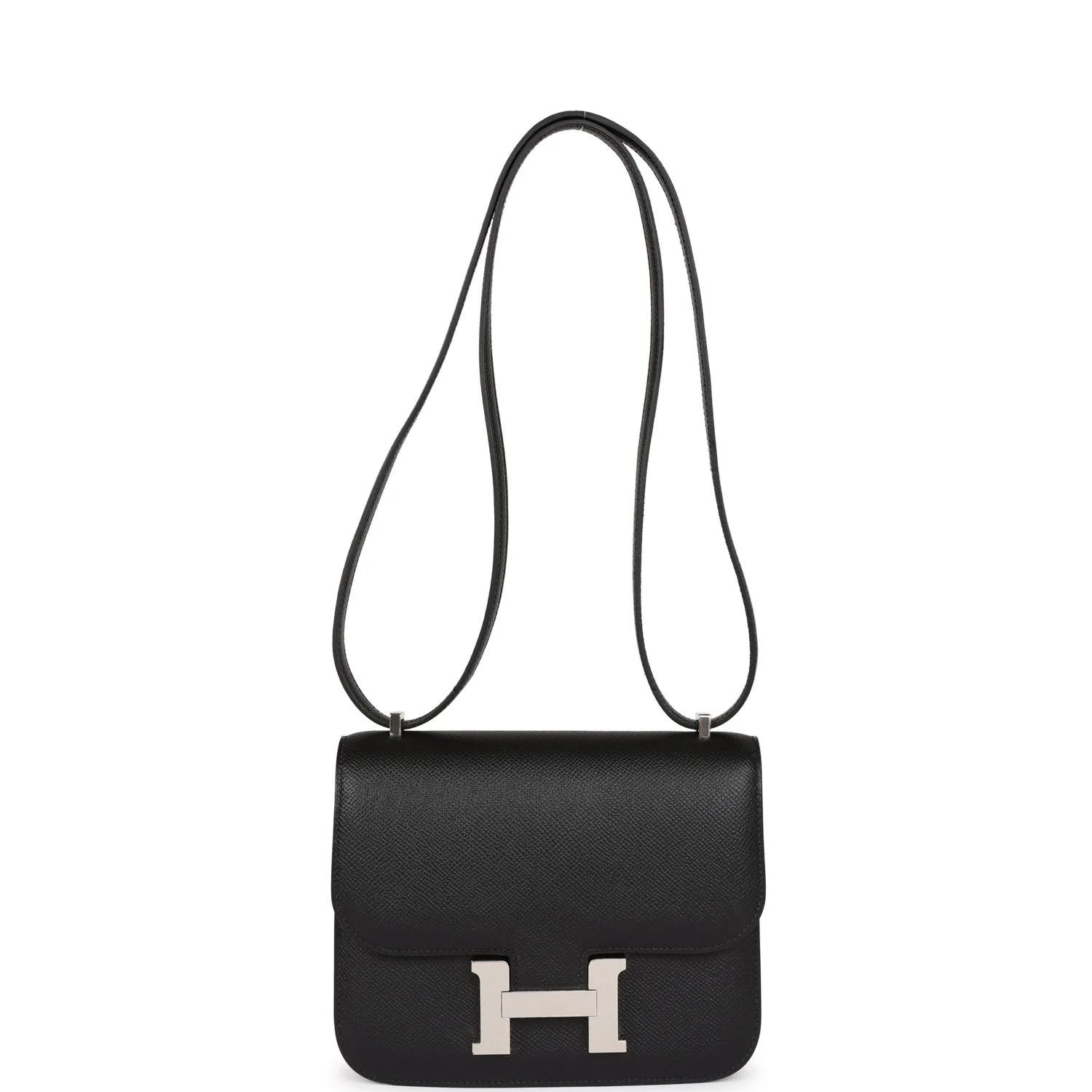 Black Epsom Leather Shoulder Bag P416