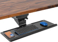 Under Desk Keyboard Tray, Adjustable Tilting Keyboard Shelf, Screw On Under Desk Storage with Cable Clips (26.5in x 10in / Black) T812503