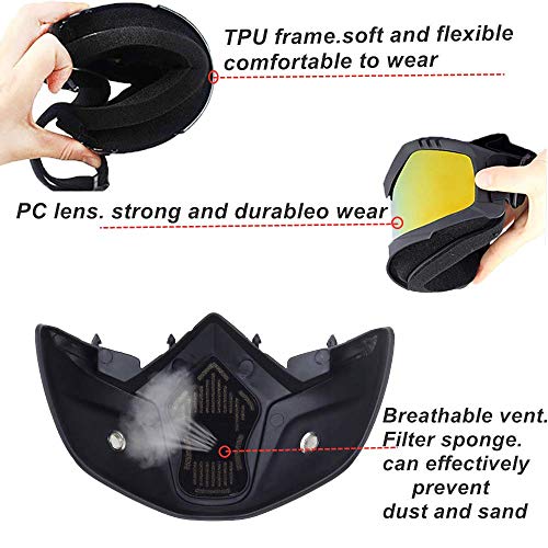 Motorcycle Goggles with Removable Face Mask I206408