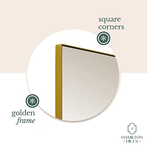24x36 inch Gold Metal Framed Rectangular Pivot Mirror X745