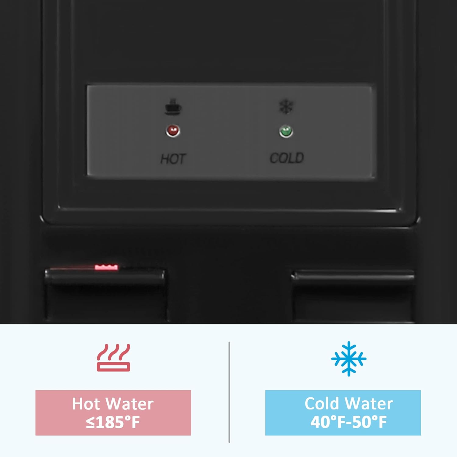 Black Stainless Steel Top Loading Water Cooler Dispenser for 3 & 5 Gallon Bottles N807050