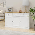 White 3 Drawer 3 Door Buffet Cabinet with Adjustable Shelves E527008