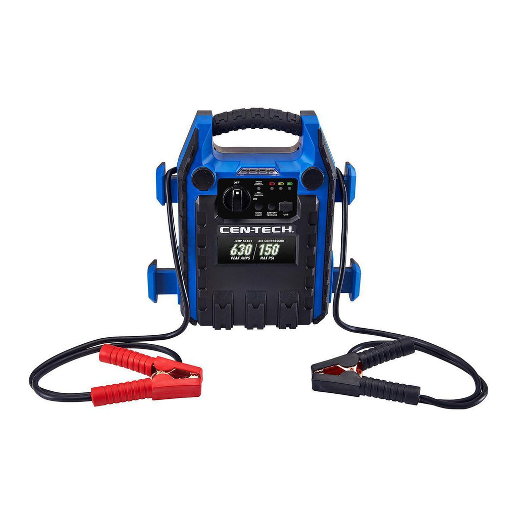 630 Peak Amp Portable Car Battery Jump Starter with Air Compressor X415990